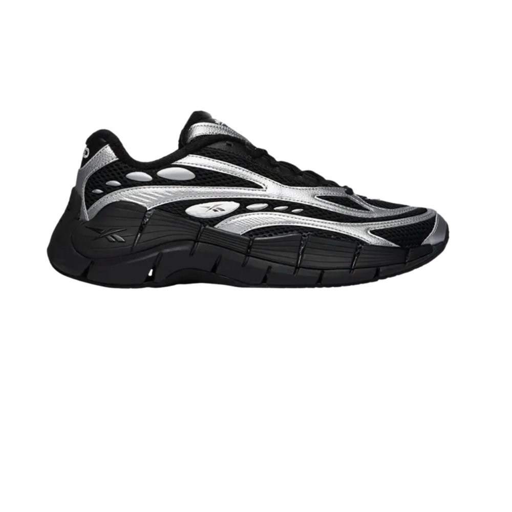 Guizio x Reebok Dynamic Black and Silver Sneakers